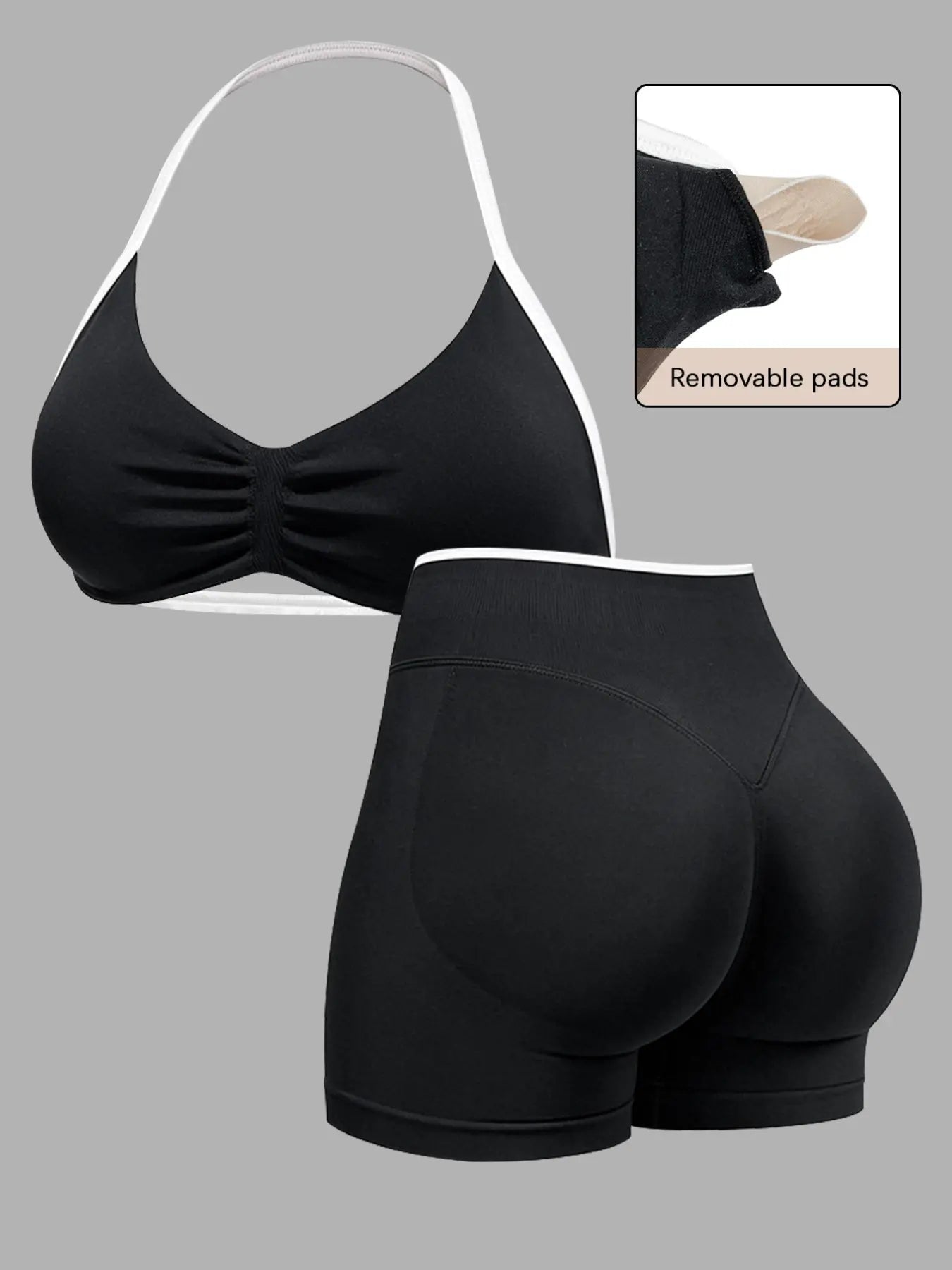 Women's High-Waist Sporty Yoga Set: Fitted Shorts and Tank Top for Summer Fitness and Gym Activities