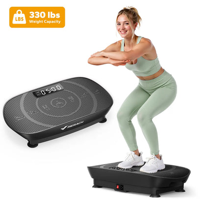 Merach Slim Vibration Plate Exercise Machine for Lymphatic Drainage and Whole Body Workout - Compact Design for Home Gym Fitness