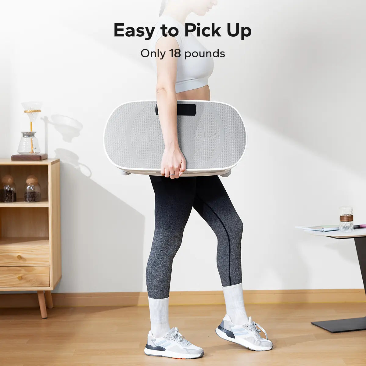 Merach Compact Vibration Plate Exercise Machine with Lymphatic Drainage Feature, Supports Up to 400 lbs, Ideal for Full Body Workouts at Home