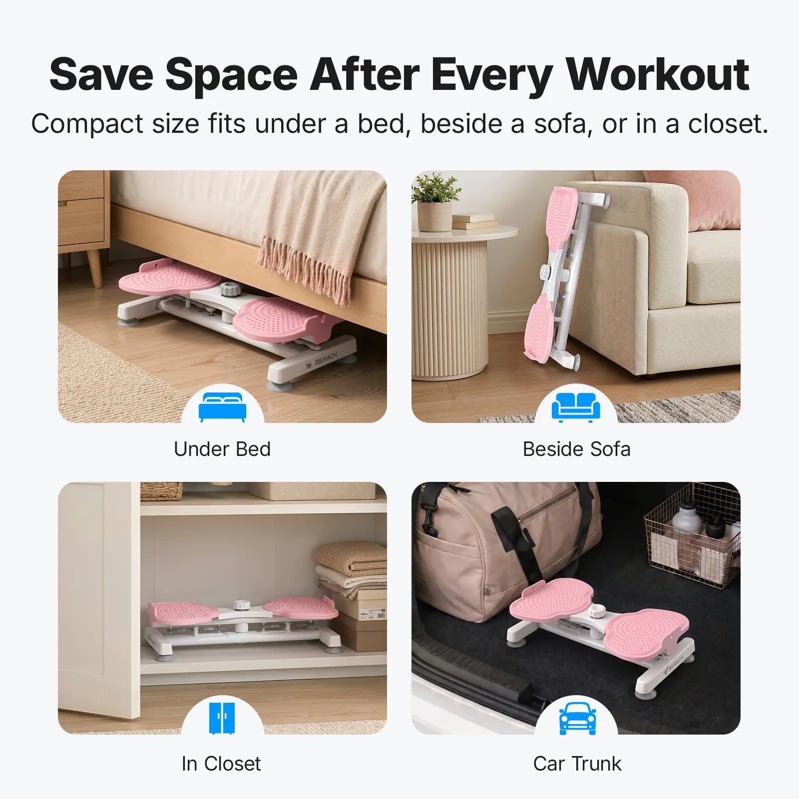 Merach Waist Twist Machine for Abdominal Toning - Double Non-Slip, Noise-Free Exercise Equipment with Feet Apart Design