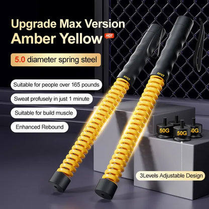 3-Level Adjustable Cordless Battle Ropes - Weighted Ropeless Battle Rope for Home Gym Strength Training and Cardio Fitness