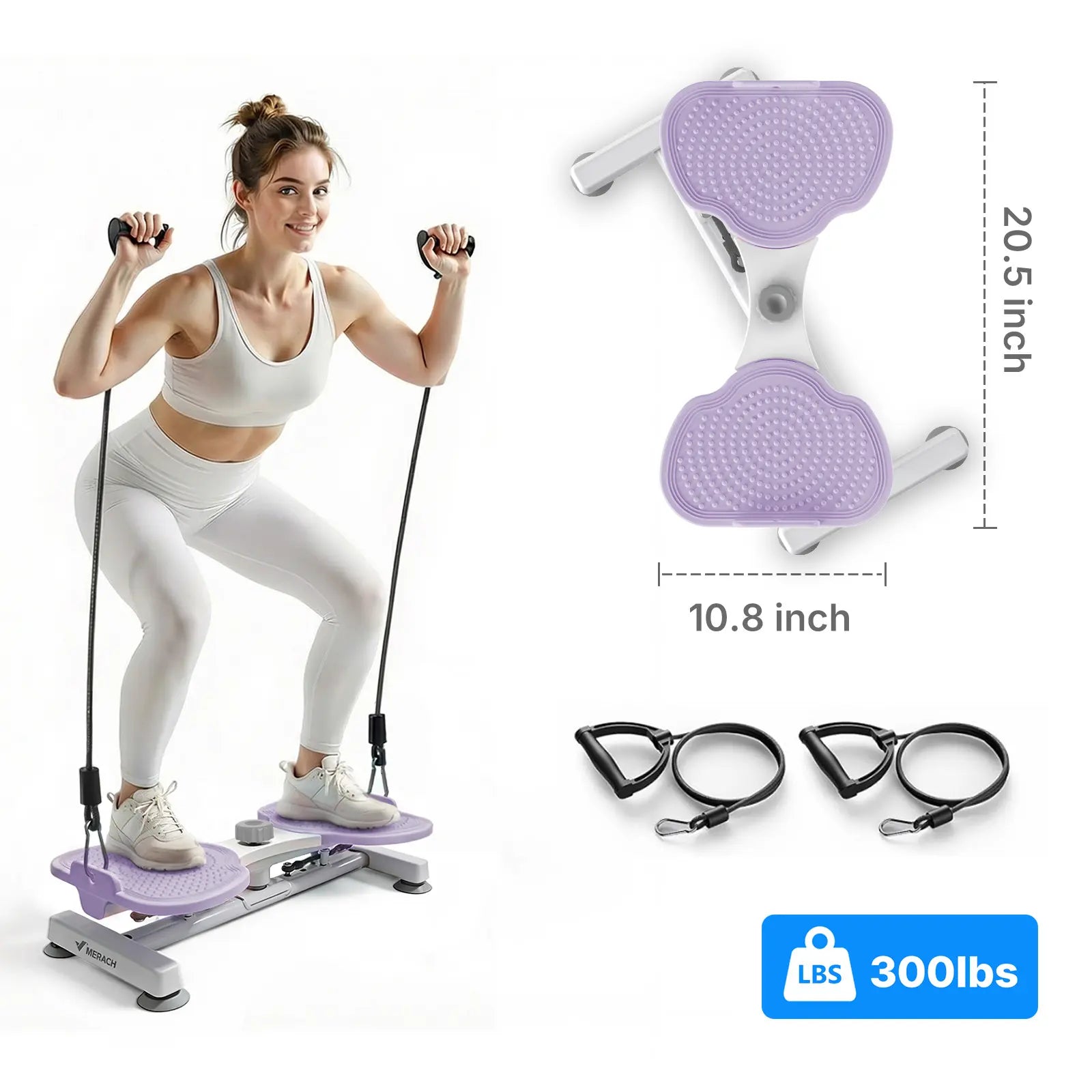 Merach Waist Twist Machine for Abdominal Toning - Double Non-Slip, Noise-Free Exercise Equipment with Feet Apart Design