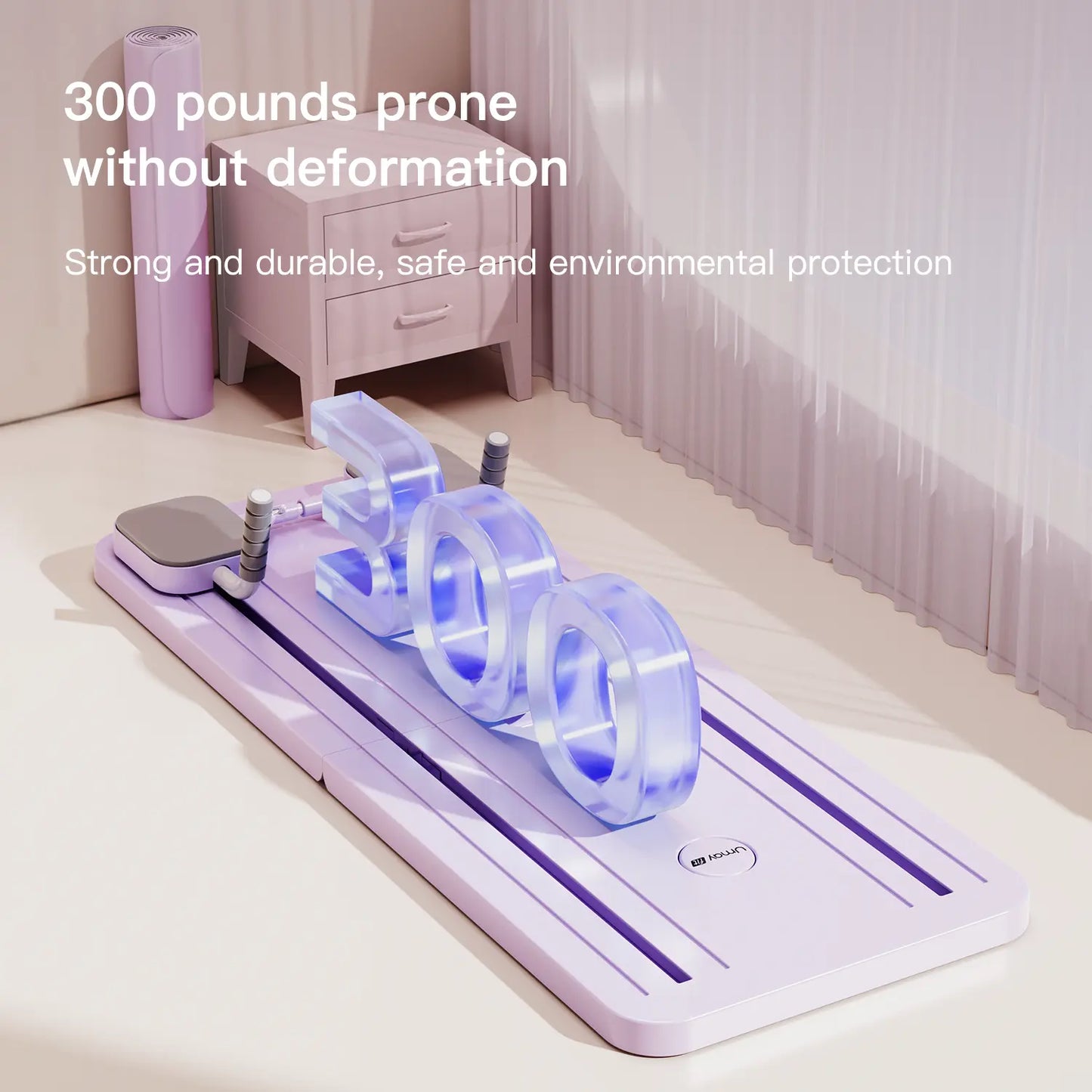 UMAY Multifunctional Foldable Pilates Board with Yoga Socks - 5-in-1 Home Pilates Equipment Set