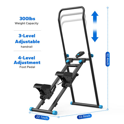 Merach Stair Stepper with Handlebar - Full-Body Workout Machine, 330 lbs Capacity, Compact Cardio Climber with Adjustable Pedals for Home Gym Use