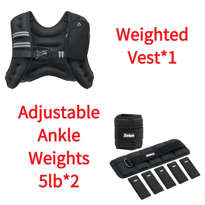 【Summerfinds】Zelus Weighted Vests,6/8/12/16/20/25/30Lb Rucking Vest with Detachable Phone Pouch&Reflective Stripes&Adjustable Straps|Exercise Equipment & Workout Enhancer for Motivational Walking,Strength Training,Running #Tiktokshopdealsforyoudays