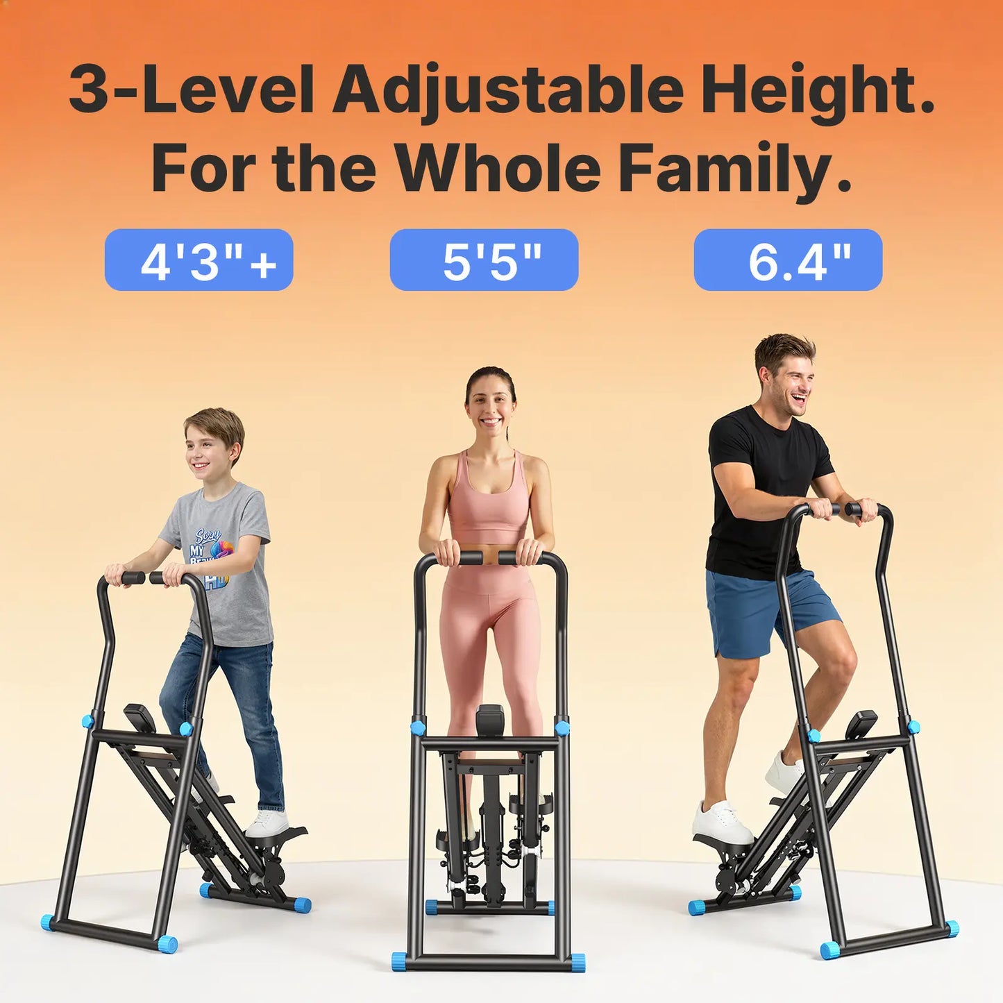 Merach Stair Stepper with Handlebar - Full-Body Workout Machine, 330 lbs Capacity, Compact Cardio Climber with Adjustable Pedals for Home Gym Use
