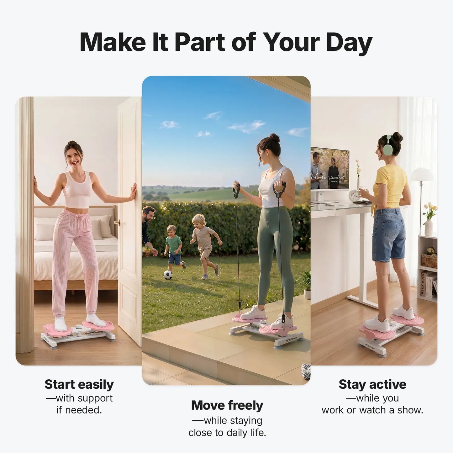 Merach Waist Twist Machine for Abdominal Toning - Double Non-Slip, Noise-Free Exercise Equipment with Feet Apart Design