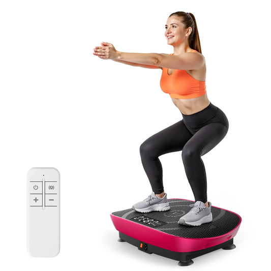 Merach Slim Vibration Plate Exercise Machine for Lymphatic Drainage and Whole Body Workout - Compact Design for Home Gym Fitness