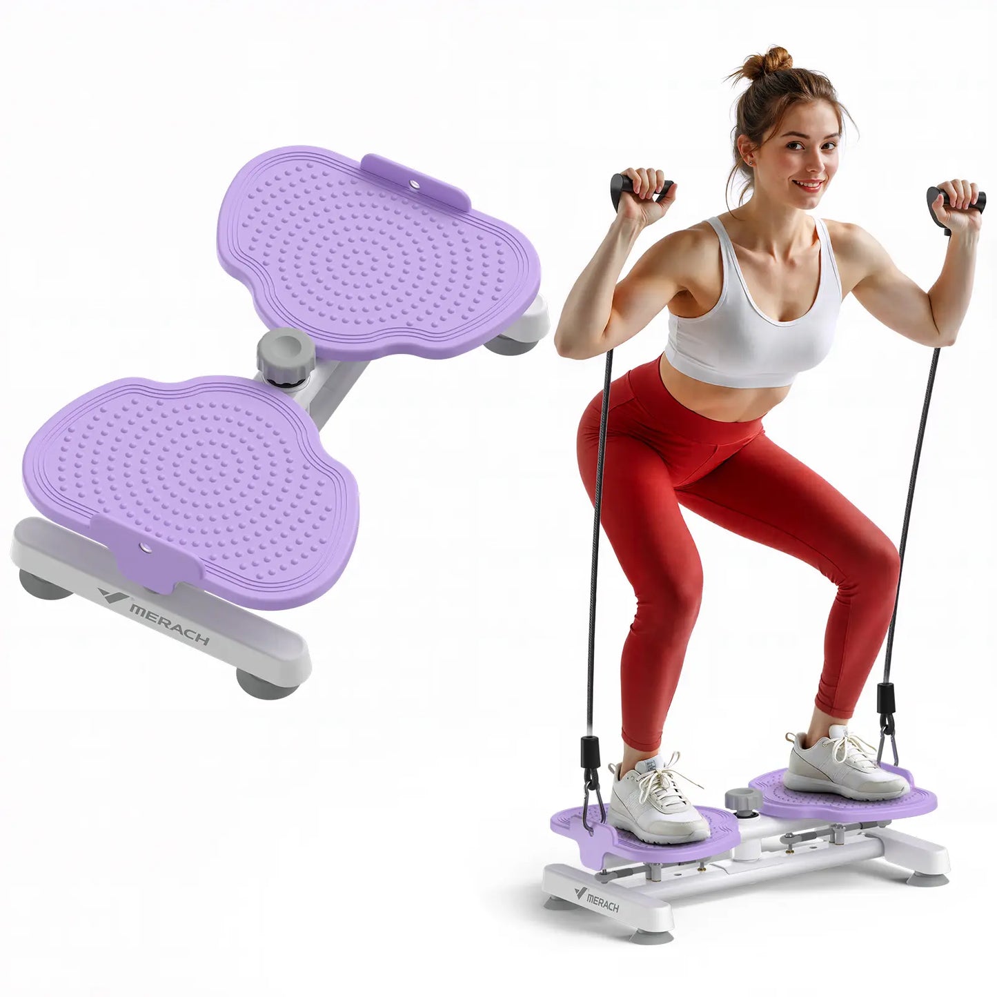 Merach Waist Twist Machine for Abdominal Toning - Double Non-Slip, Noise-Free Exercise Equipment with Feet Apart Design