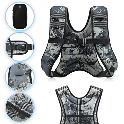 【Summerfinds】Zelus Weighted Vests,6/8/12/16/20/25/30Lb Rucking Vest with Detachable Phone Pouch&Reflective Stripes&Adjustable Straps|Exercise Equipment & Workout Enhancer for Motivational Walking,Strength Training,Running #Tiktokshopdealsforyoudays
