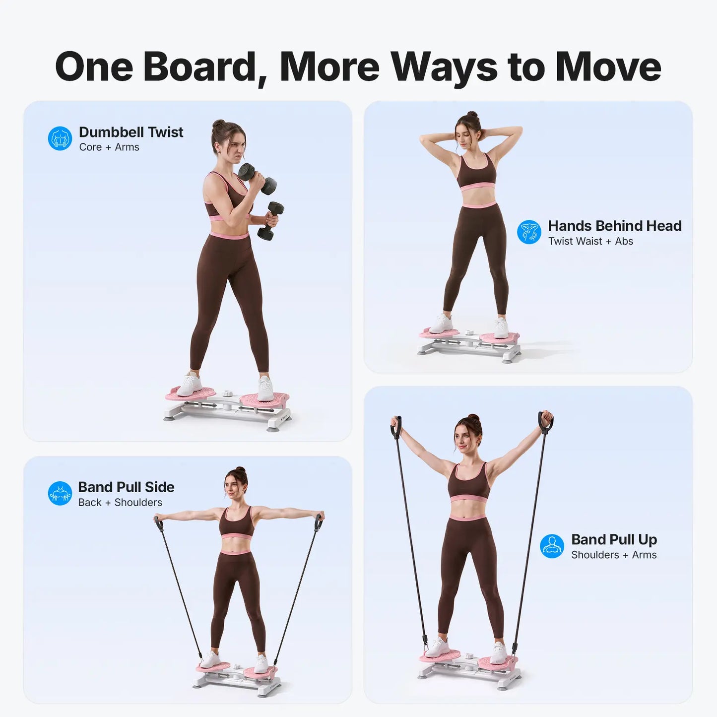Merach Waist Twist Machine for Abdominal Toning - Double Non-Slip, Noise-Free Exercise Equipment with Feet Apart Design