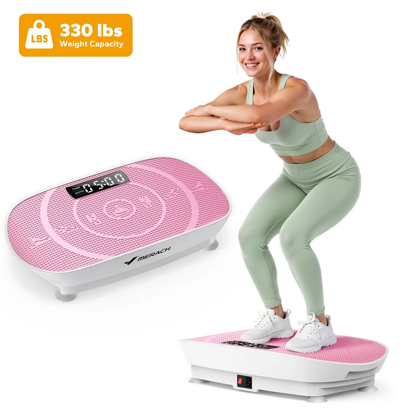 Merach Slim Vibration Plate Exercise Machine for Lymphatic Drainage and Whole Body Workout - Compact Design for Home Gym Fitness