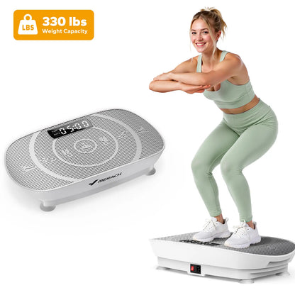 Merach Slim Vibration Plate Exercise Machine for Lymphatic Drainage and Whole Body Workout - Compact Design for Home Gym Fitness