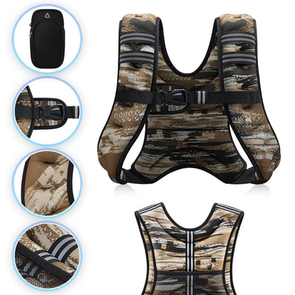 【Summerfinds】Zelus Weighted Vests,6/8/12/16/20/25/30Lb Rucking Vest with Detachable Phone Pouch&Reflective Stripes&Adjustable Straps|Exercise Equipment & Workout Enhancer for Motivational Walking,Strength Training,Running #Tiktokshopdealsforyoudays