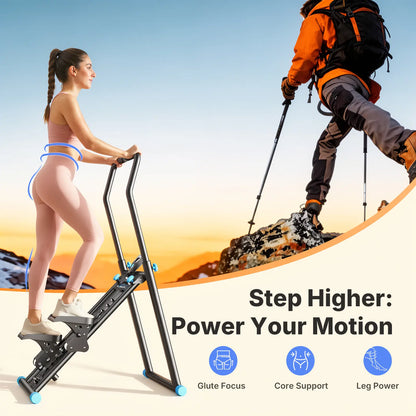 Merach Stair Stepper with Handlebar - Full-Body Workout Machine, 330 lbs Capacity, Compact Cardio Climber with Adjustable Pedals for Home Gym Use