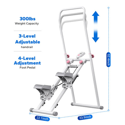 Merach Stair Stepper with Handlebar - Full-Body Workout Machine, 330 lbs Capacity, Compact Cardio Climber with Adjustable Pedals for Home Gym Use