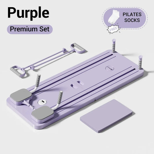 UMAY Multifunctional Foldable Pilates Board with Yoga Socks - 5-in-1 Home Pilates Equipment Set