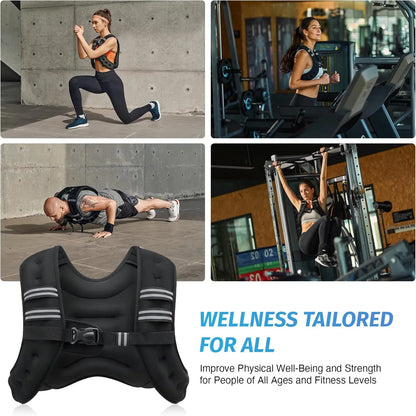 【Summerfinds】Zelus Weighted Vests,6/8/12/16/20/25/30Lb Rucking Vest with Detachable Phone Pouch&Reflective Stripes&Adjustable Straps|Exercise Equipment & Workout Enhancer for Motivational Walking,Strength Training,Running #Tiktokshopdealsforyoudays